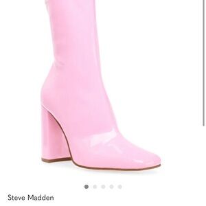 Steve Madden Glossy Pink Heeled Boots